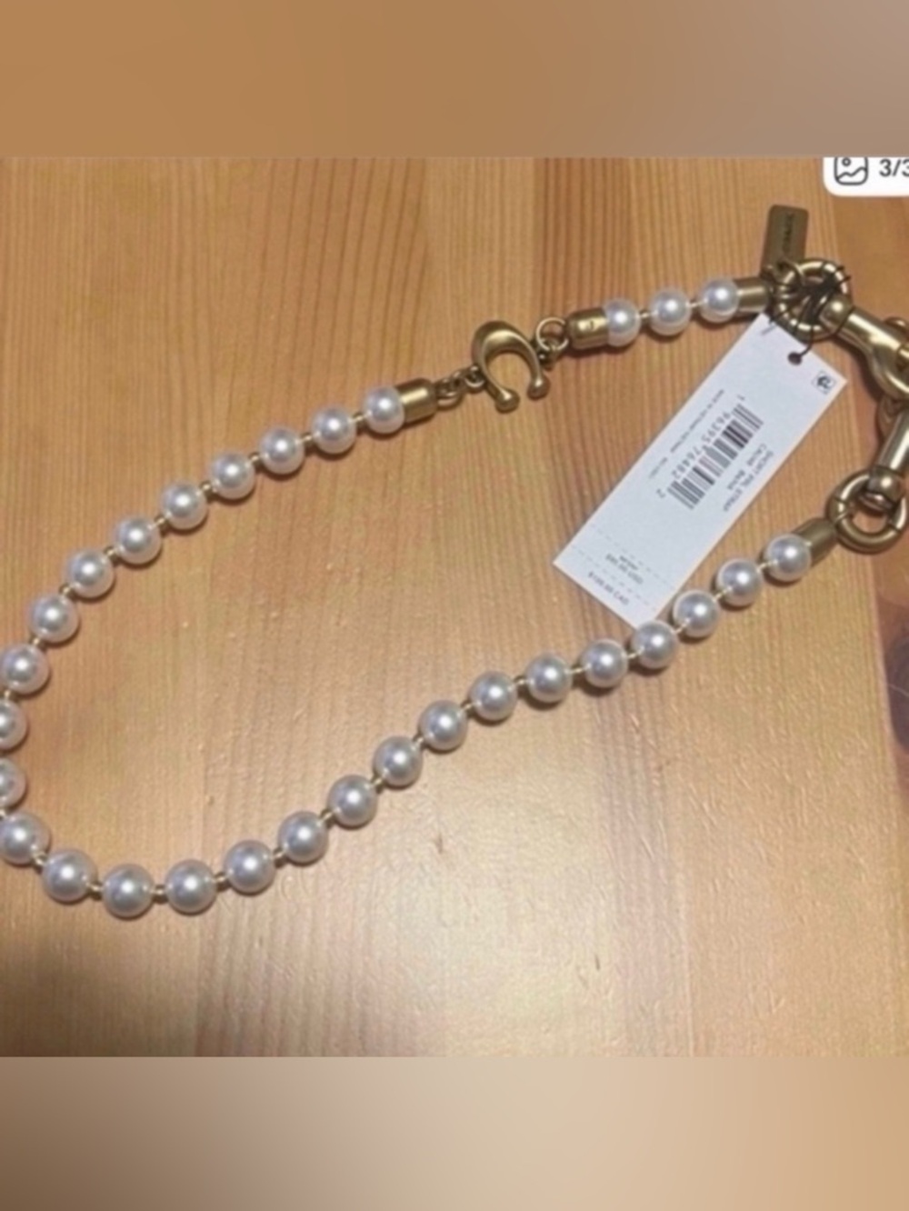 Coach Pearl Strap with Gold-Tone Accents